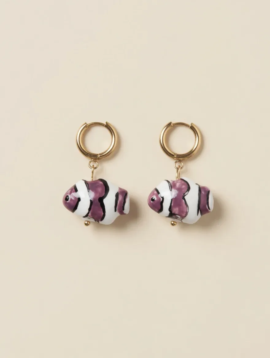 Pendientes Cerámica Pez Nemo