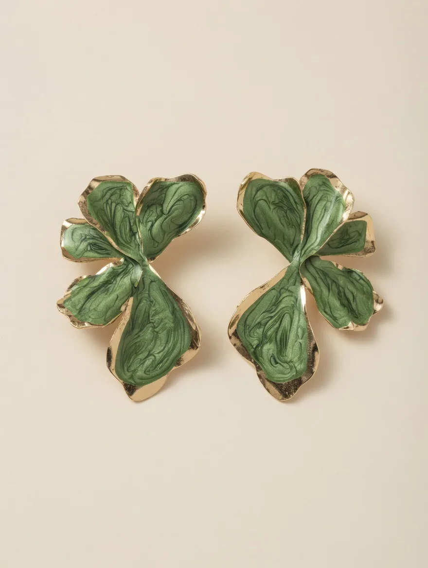 Pendientes Media Flor Dorada